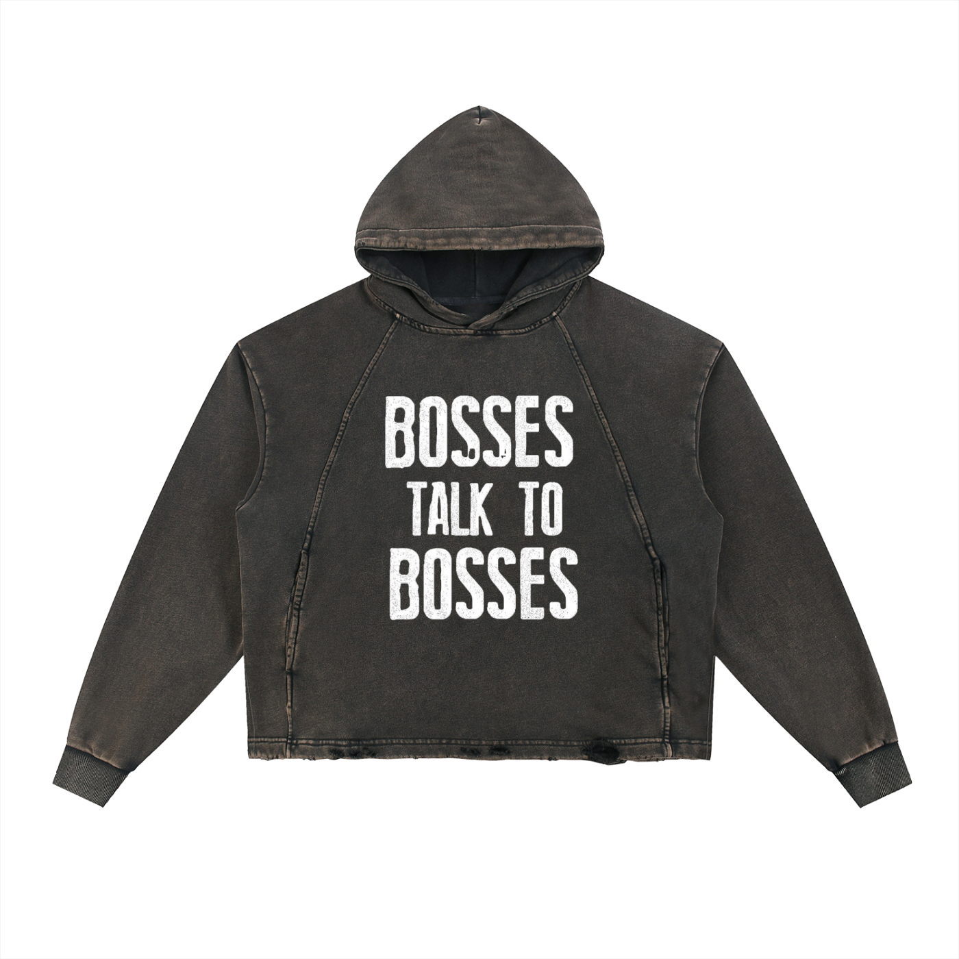 Vintage Washed Frayed-Hem Hoodie